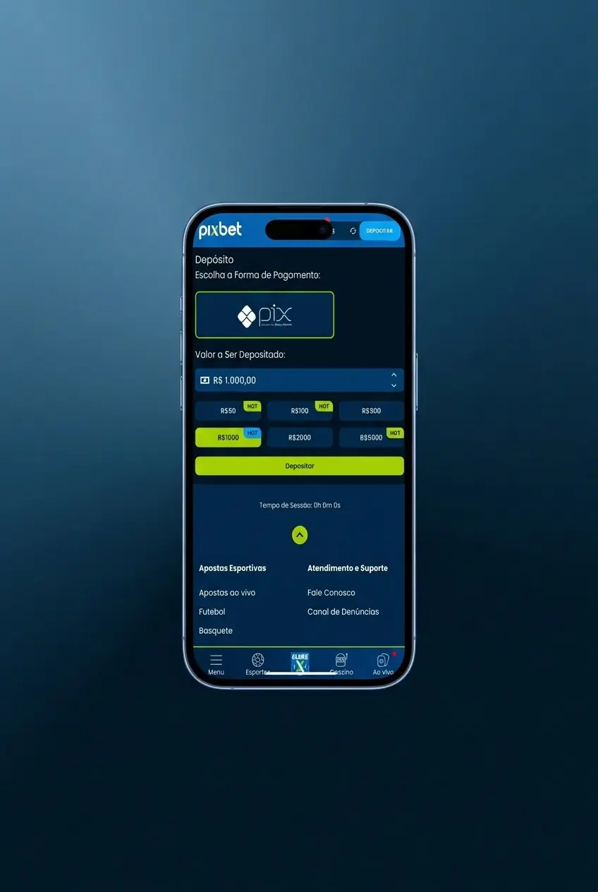 Tela do app móvel da Pixbet exibindo apostas em e-sports com navegação otimizada para dispositivos Android e iOS