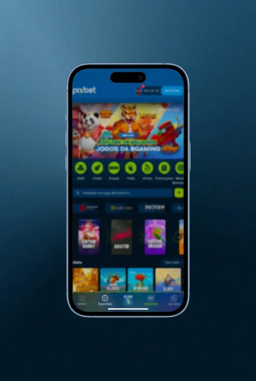 Aplicativo Pixbet para apostas em e-sports no celular com navegação otimizada para Android e iOS