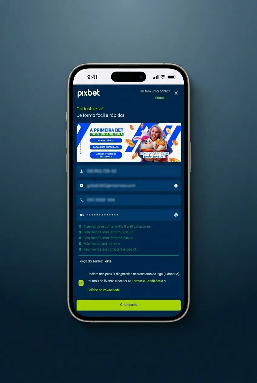 Aplicativo da Pixbet em smartphone para apostas em tênis com odds ao vivo e pagamentos via Pix