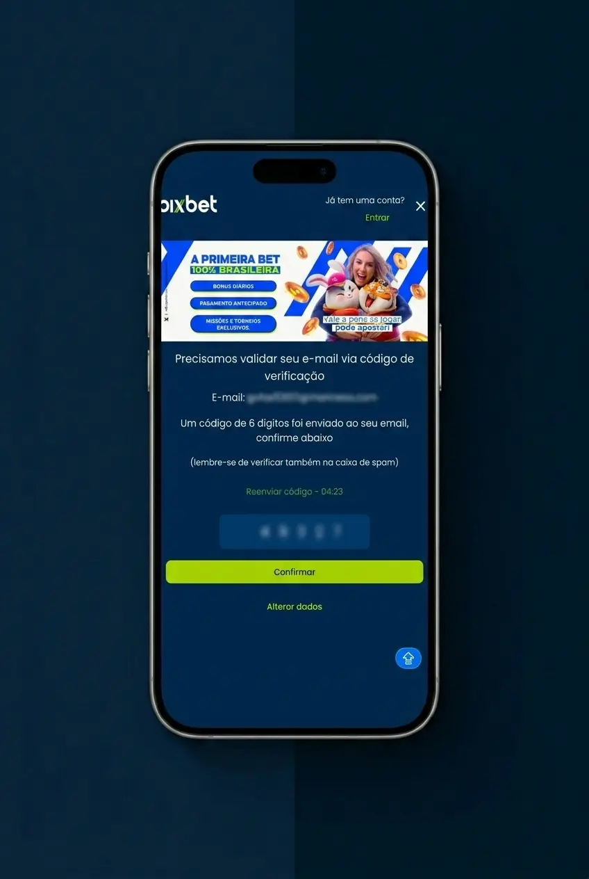 Cadastro no aplicativo Pixbet em 5 passos simples para maiores de 18 anos, com depósito mínimo de R$1 via Pix