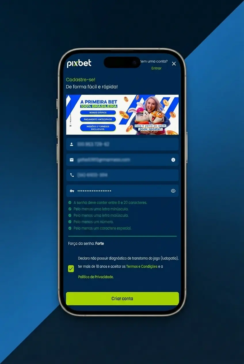 Guia passo a passo para começar a apostar em futebol na Pixbet, desde o cadastro até confirmar a aposta