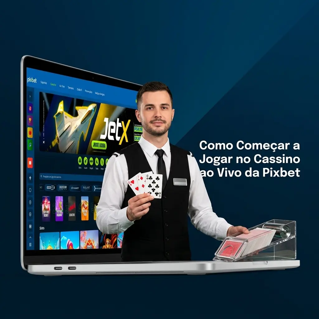 Jogador acessando o cassino ao vivo da Pixbet pelo celular, com mesas de dealer ao vivo disponíveis na plataforma