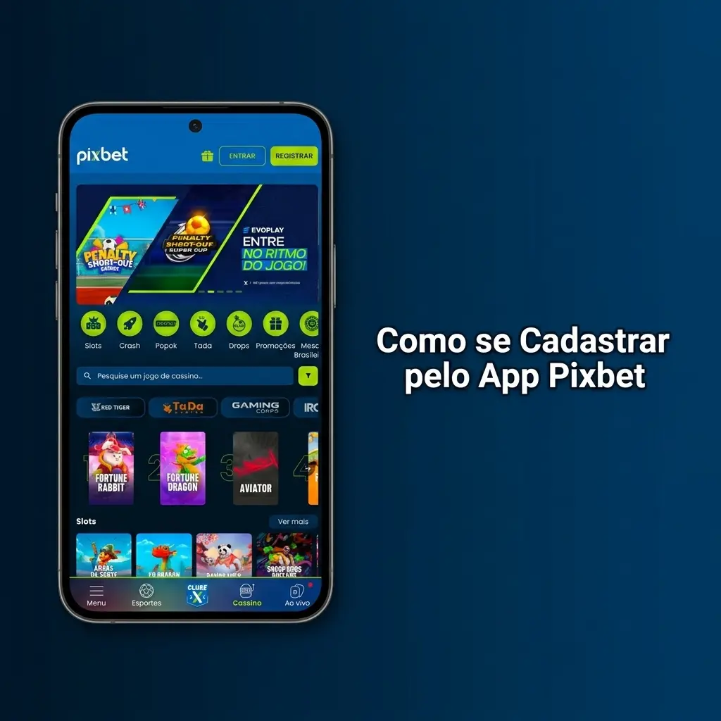 Passo a passo para criar conta na Pixbet pelo aplicativo móvel Android com cadastro gratuito