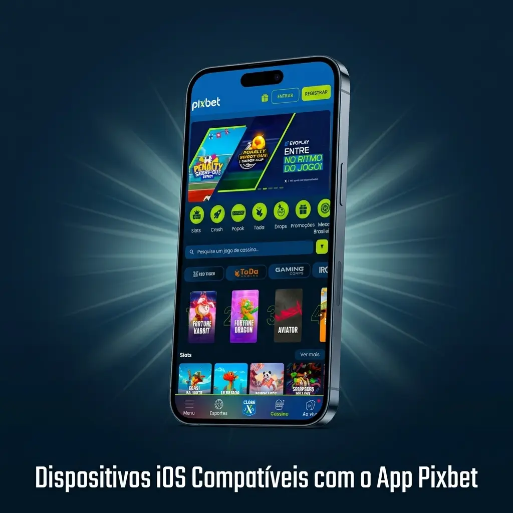Dispositivos iOS compatíveis com o app Pixbet, incluindo iPhone X ao 15 e iPads com iPadOS 13.0 ou superior