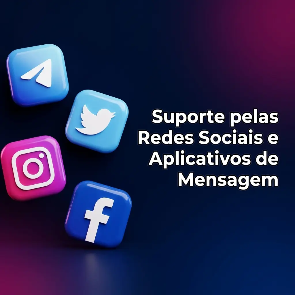 Ícones de redes sociais como Instagram, Twitter e Facebook ao lado do logo da Pixbet para suporte