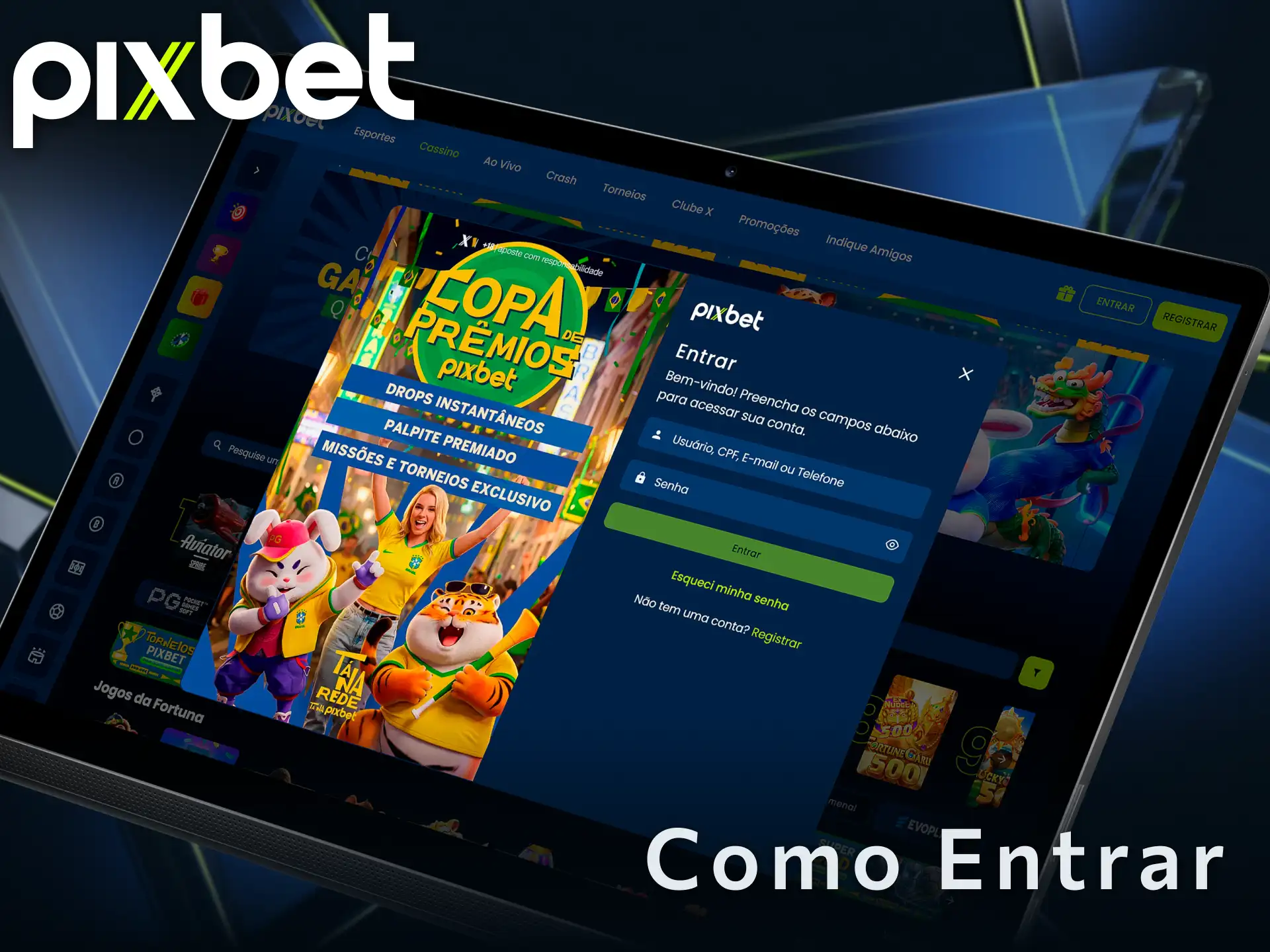 Acesse o site e faça login na sua conta Pixbet rapidamente.