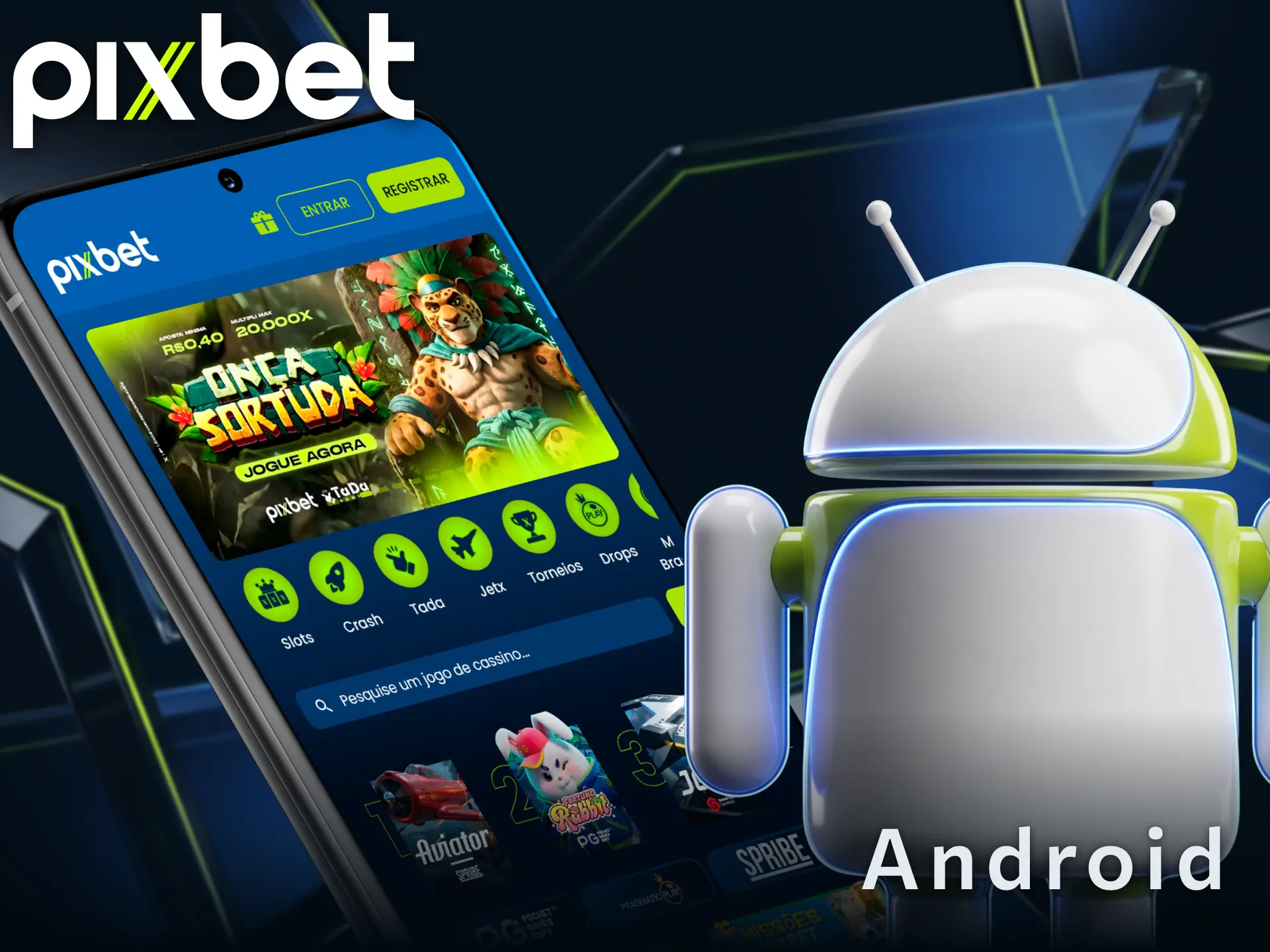 Baixe o aplicativo Pixbet no Android para apostar de qualquer lugar.