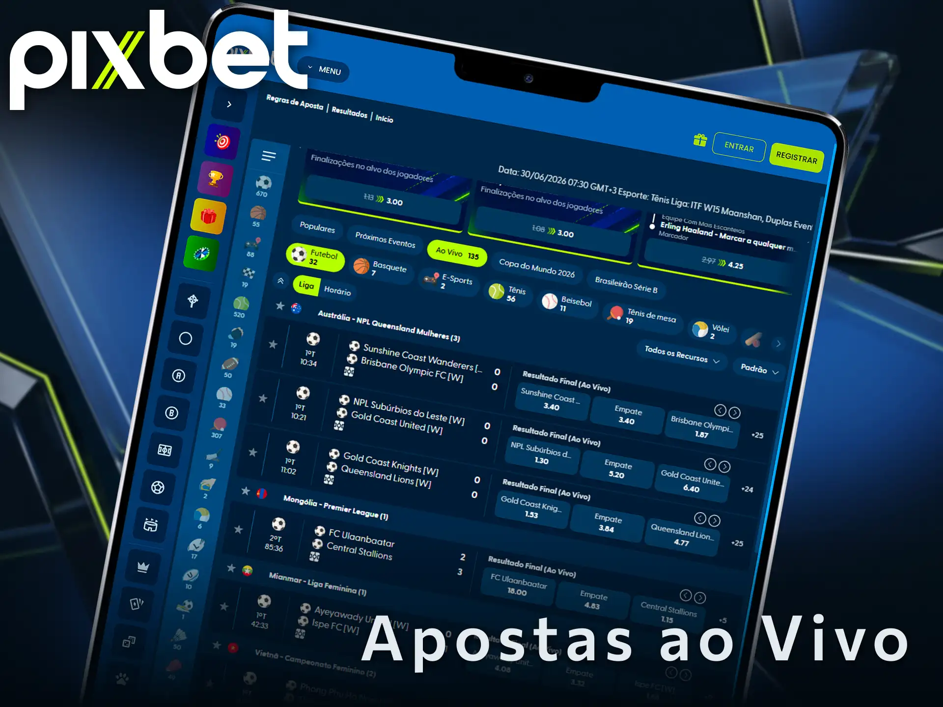 Faça suas apostas ao vivo na Pixbet com odds atualizadas.