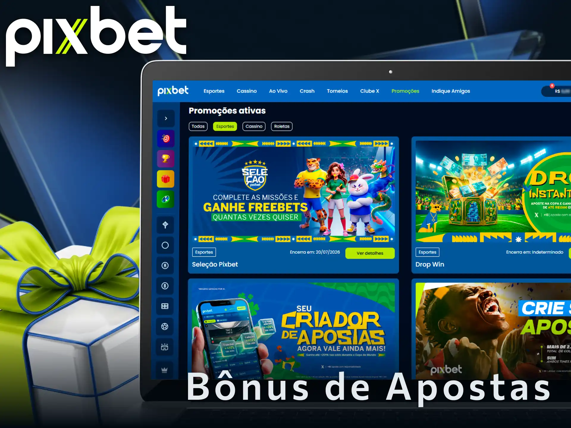 Ganhe um bônus de boas-vindas para apostar em esportes na Pixbet.