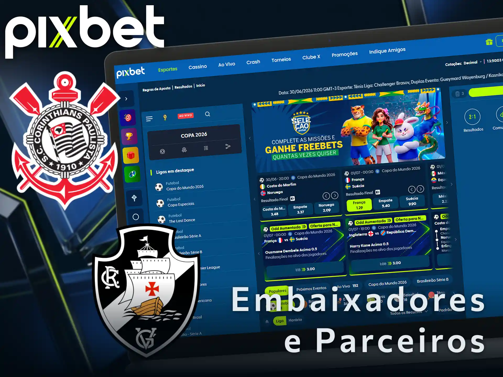 Conheça os embaixadores e parceiros da Pixbet no mercado brasileiro.