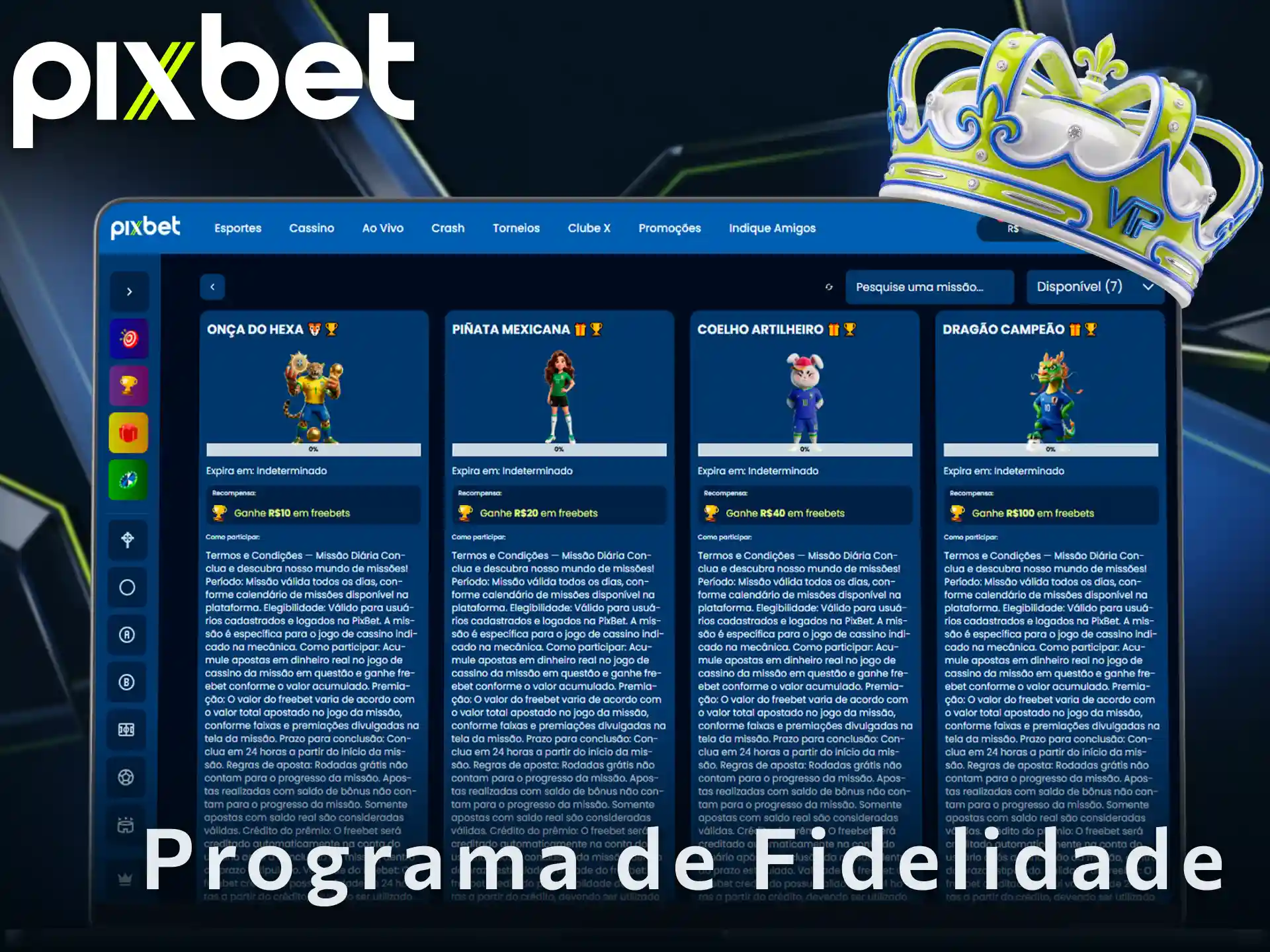 Participe do programa de fidelidade Pixbet e acumule vantagens exclusivas.