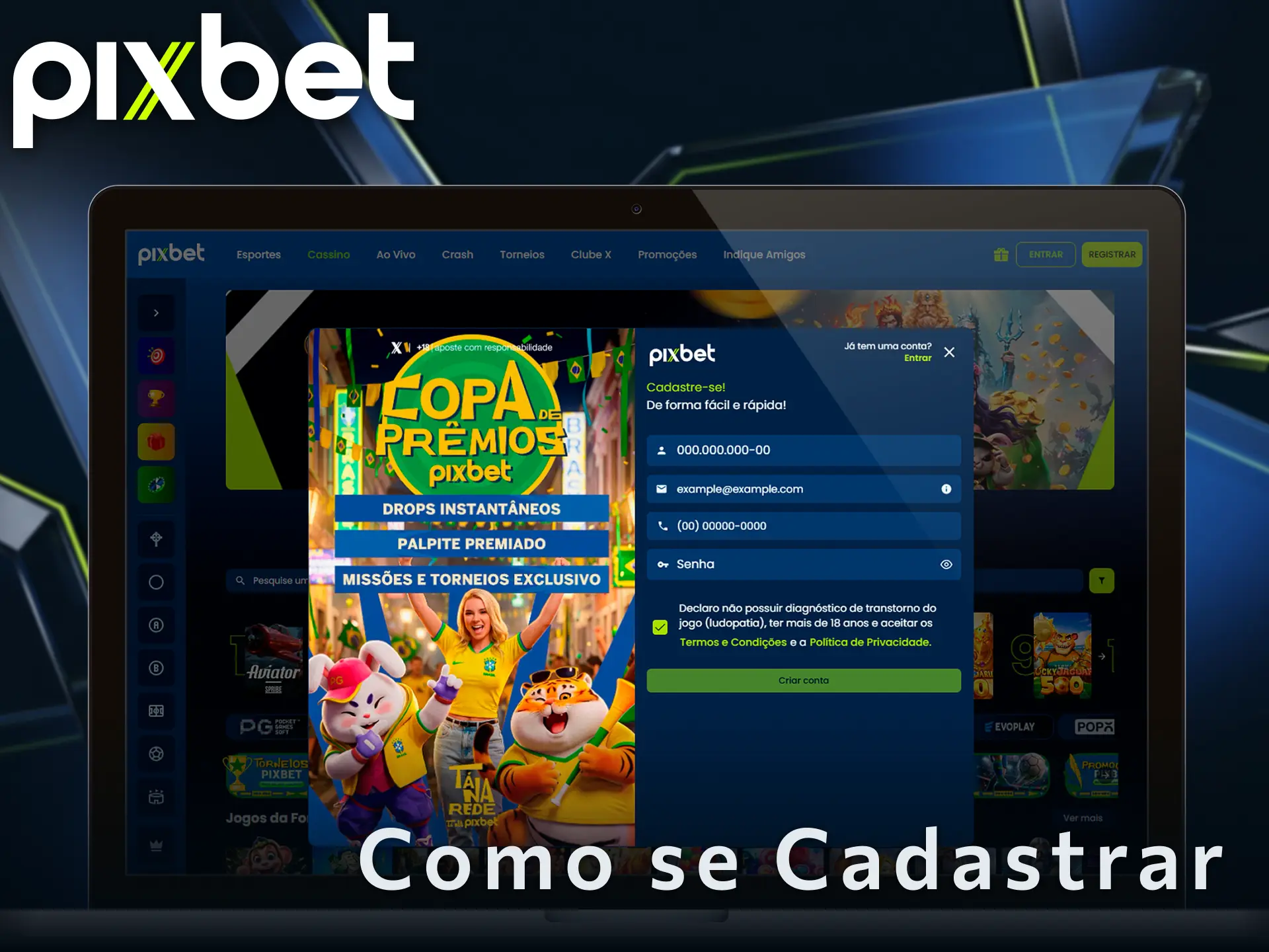 Complete o seu cadastro na Pixbet seguindo as instruções simples.