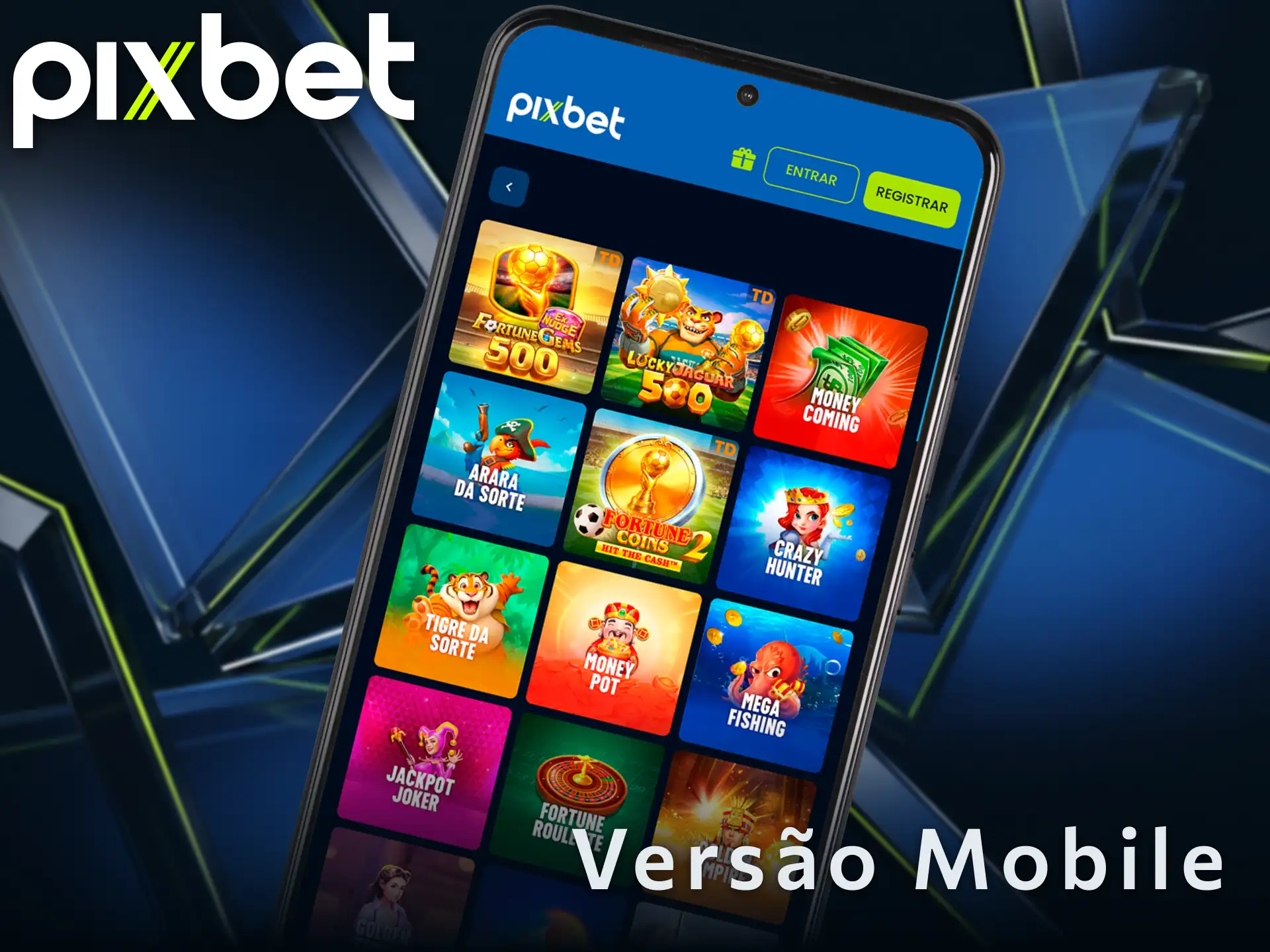 Acesse a versão mobile do site da Pixbet pelo seu navegador.