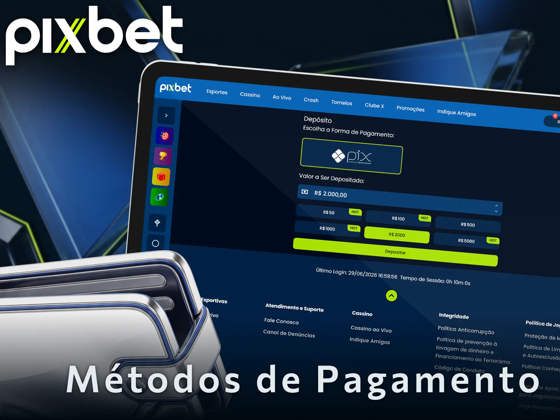 Conheça os métodos de pagamento disponíveis na Pixbet para depósitos rápidos.