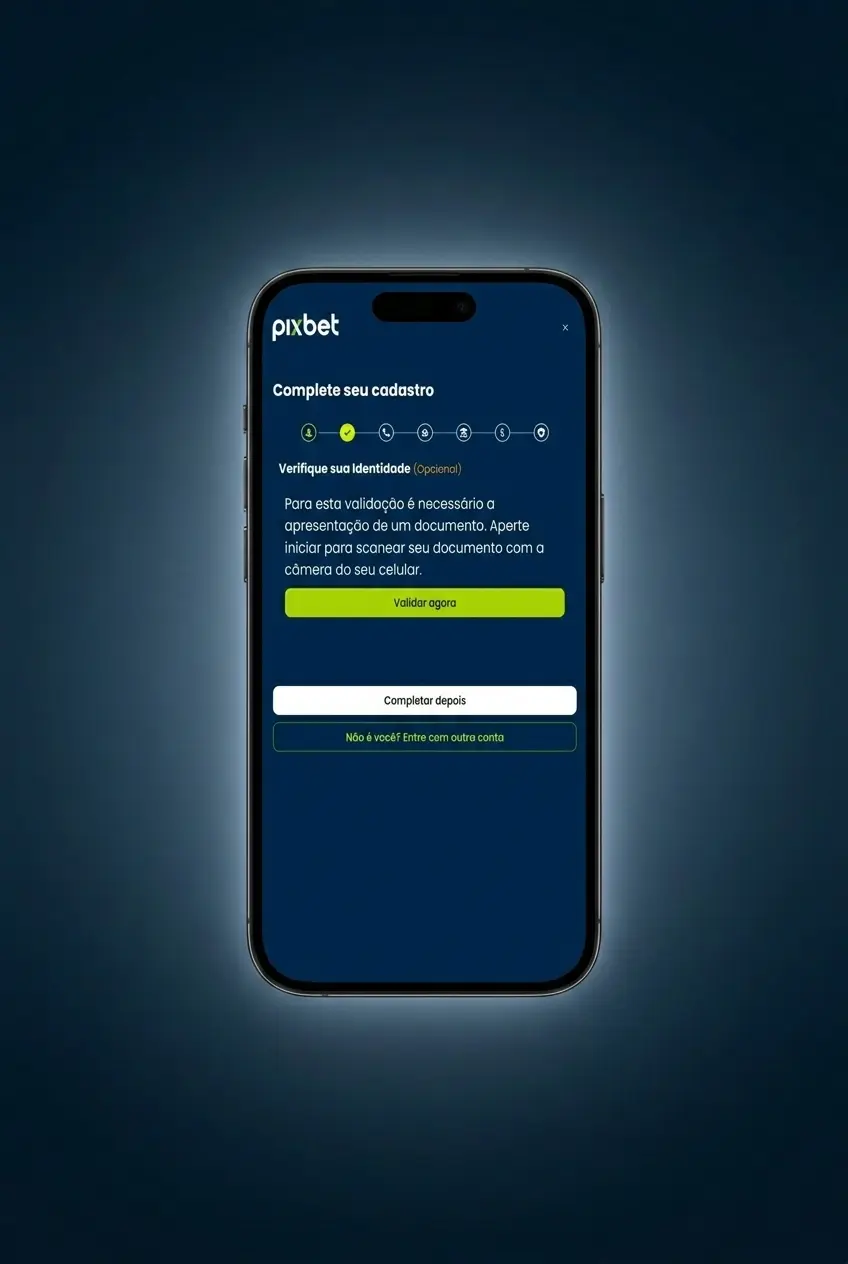 Passo a passo do processo de verificação de conta KYC na Pixbet com envio de documentos e selfie