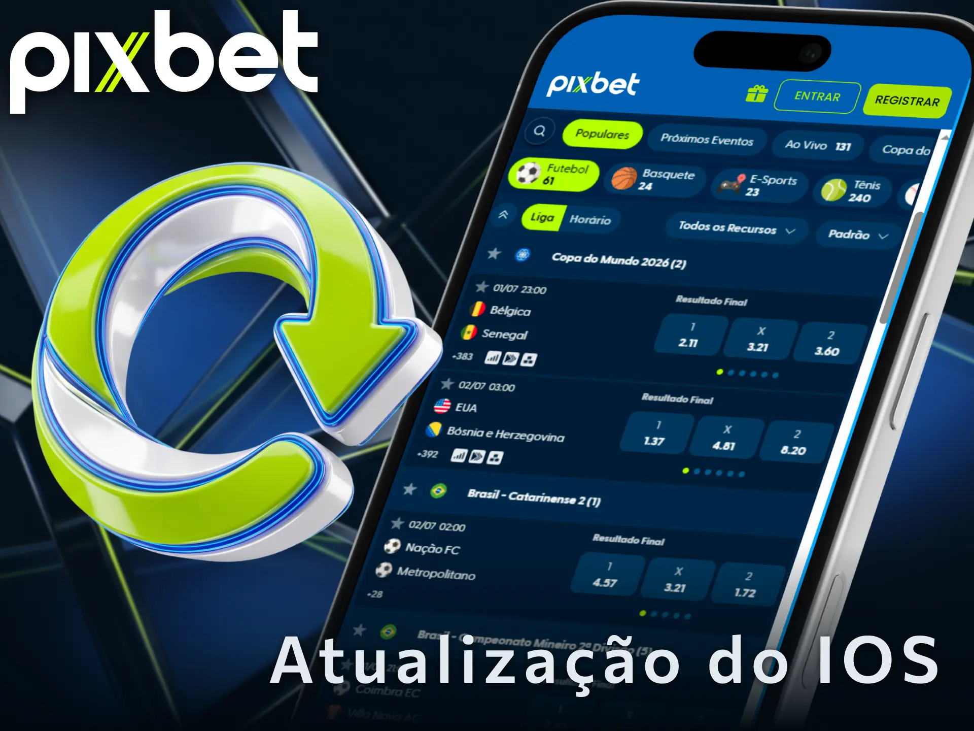 Atualize seu aplicativo Pixbet iOS diretamente pela App Store para novas funções.